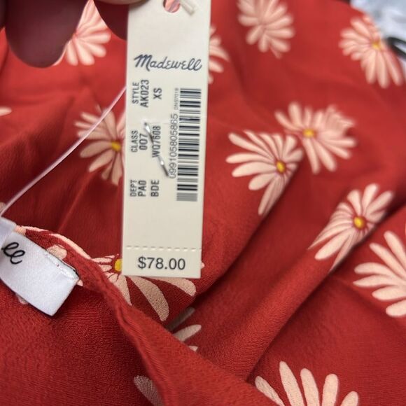 Madewell AK023 sash-Tie Wrap Top in in Daisy Daydream size XS NWT - Picture 6 of 8